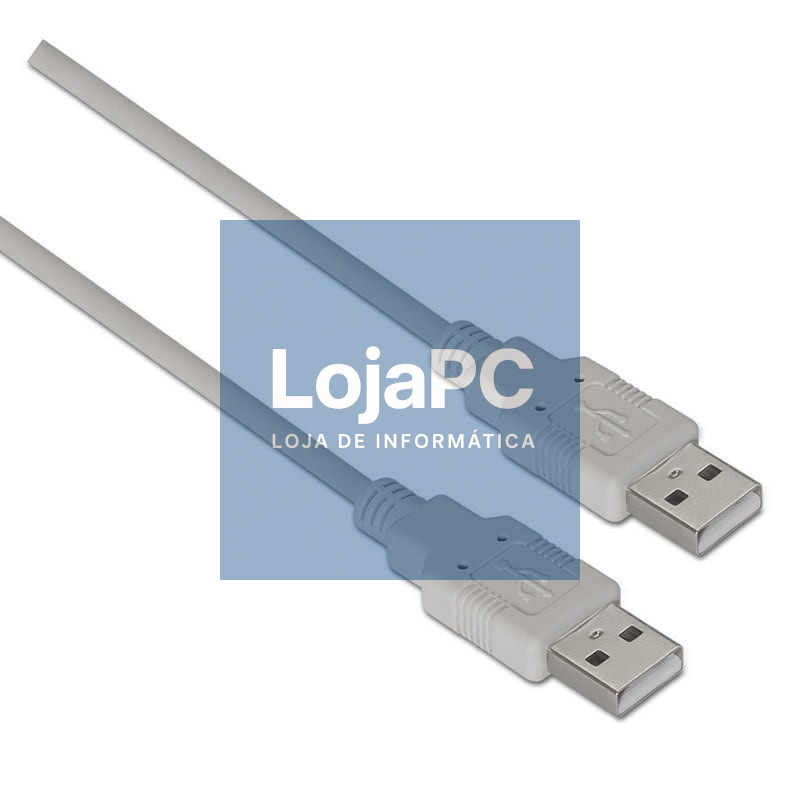 Cabo USB 2.0 Aisens A101-0021/ USB Macho - USB Macho/ 1m/ Beige