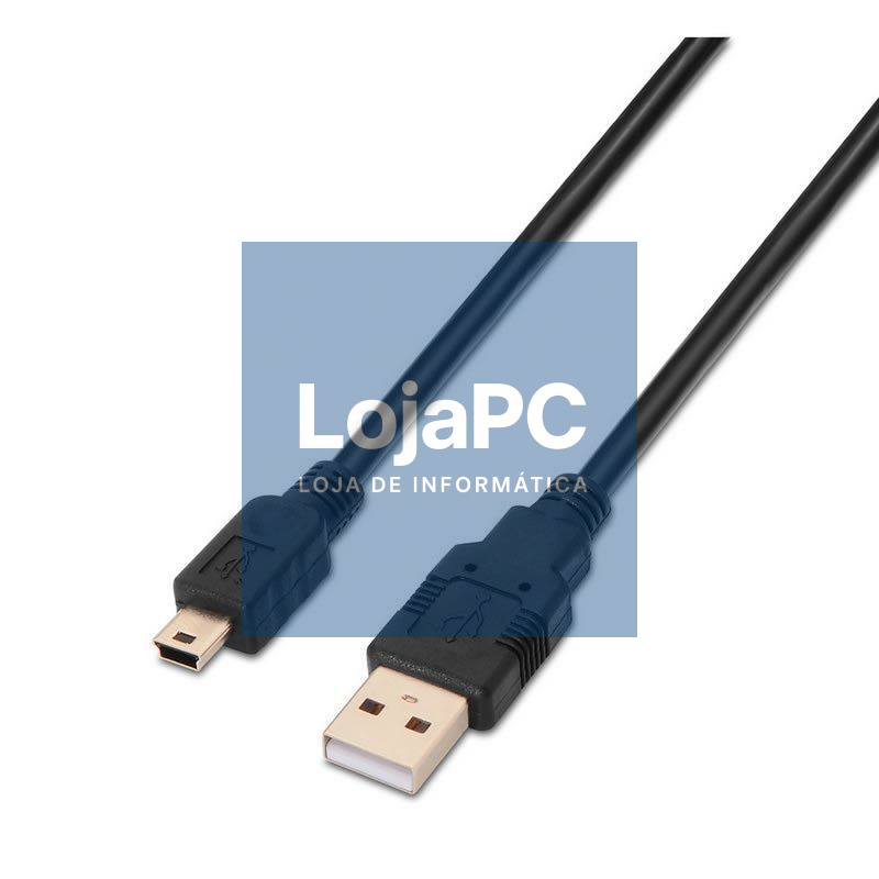 Cabo USB 2.0 Aisens A101-0024/ USB Macho - MiniUSB Macho/ 1m/ Preto