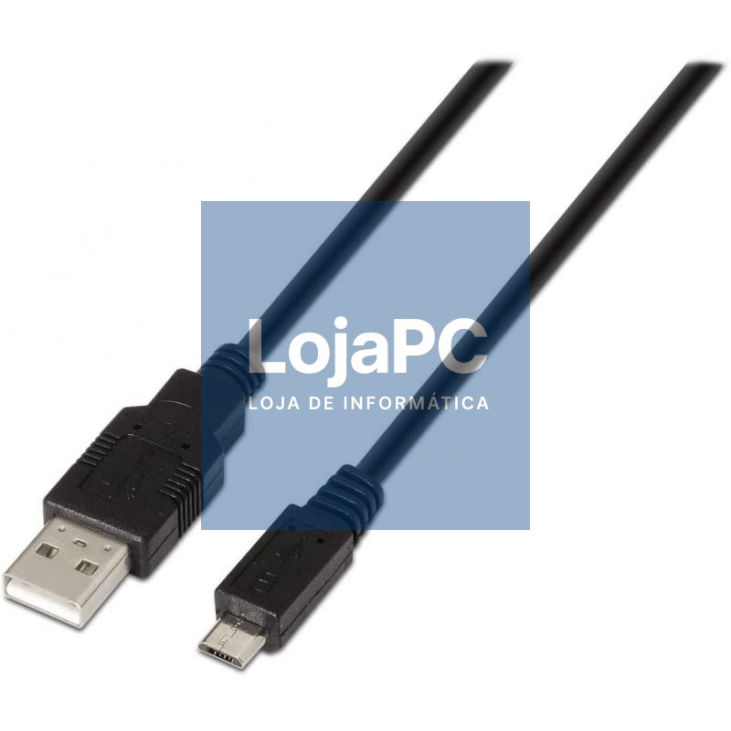 Cabo USB 2.0 Aisens A101-0027/ USB Macho - MicroUSB Macho/ 480Mbps/ 80cm/ Preto