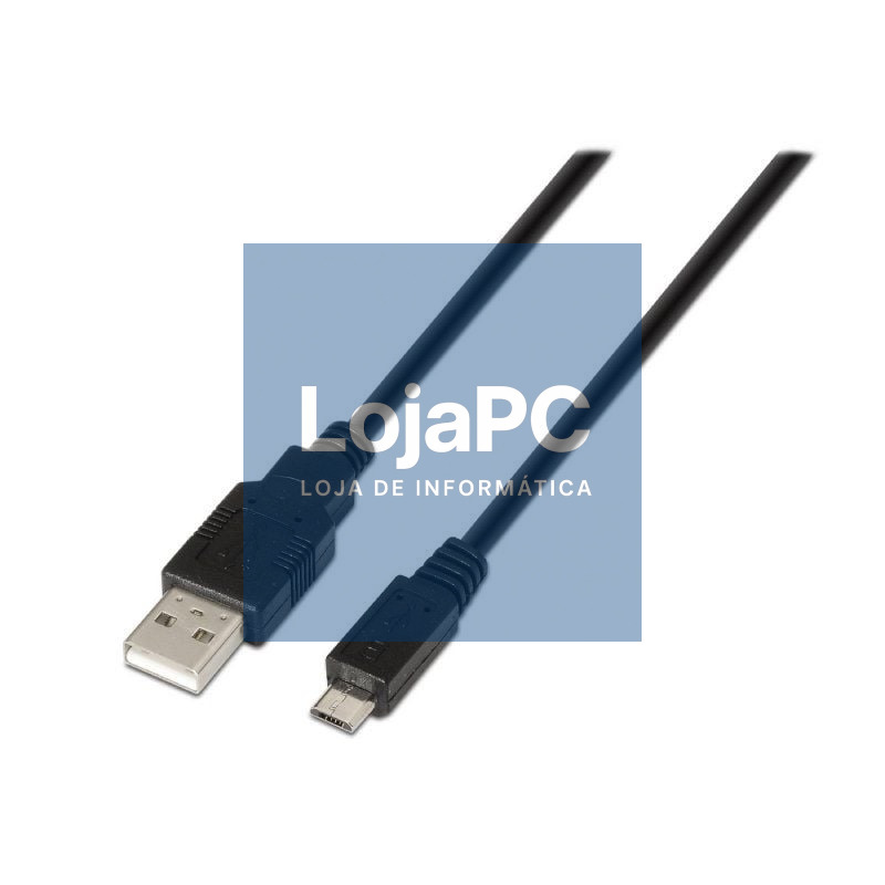 Cabo USB 2.0 Aisens A101-0028/ USB Macho - MicroUSB Macho/ até 2.5W/ 60Mbps/ 1.8m/ Preto