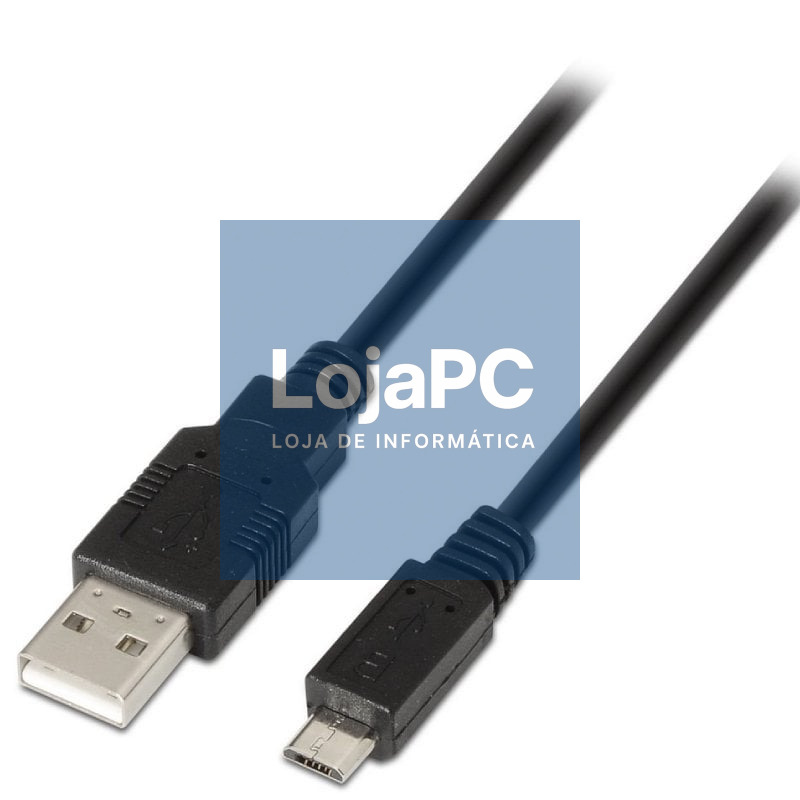 Cabo USB 2.0 Aisens A101-0029/ USB Macho - MicroUSB Macho/ 3m/ Preto