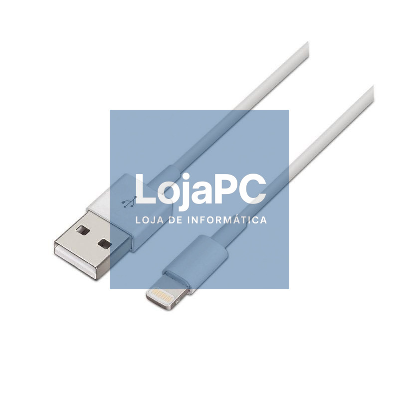 Cabo USB 2.0 Lightning Aisens A102-0035/ USB Macho - Lightning Macho/ 1m/ Branco