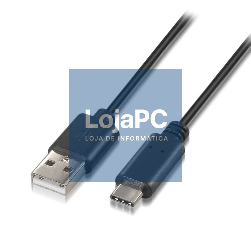 Cabo USB 2.0 Tipo-C Aisens A107-0050/ USB Tipo-C Macho - USB Macho/ 480Mbps/ 50cm/ Preto