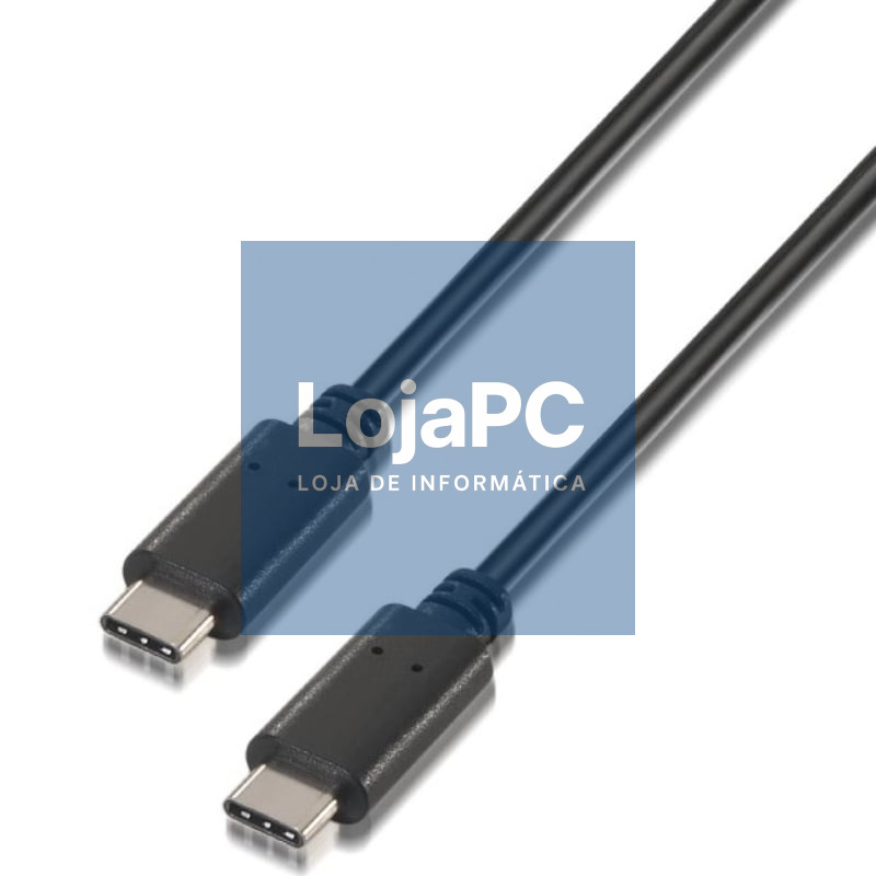 Cabo USB 2.0 Tipo-C Aisens A107-0055/ USB Tipo-C Macho - USB Tipo-C Macho/ 480Mbps/ 50cm/ Preto