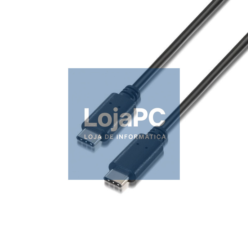 Cabo USB 2.0 Tipo-C Aisens A107-0058/ USB Tipo-C Macho - USB Tipo-C Macho/ 480Mbps/ 3m/ Preto
