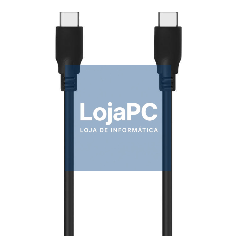 Cabo USB 3.2 Tipo-C Aisens A107-0701 20GBPS 5A 100W/ USB Tipo-C Macho - USB Tipo-C Macho/ até 100W/ 20Gbps/ 60cm/ Preto