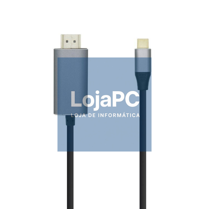 Cabo Conversor Aisens A109-0392/ USB Tipo-C Macho - HDMI Macho/ até 27W/ 1250Mbps/ 80cm/ Preto