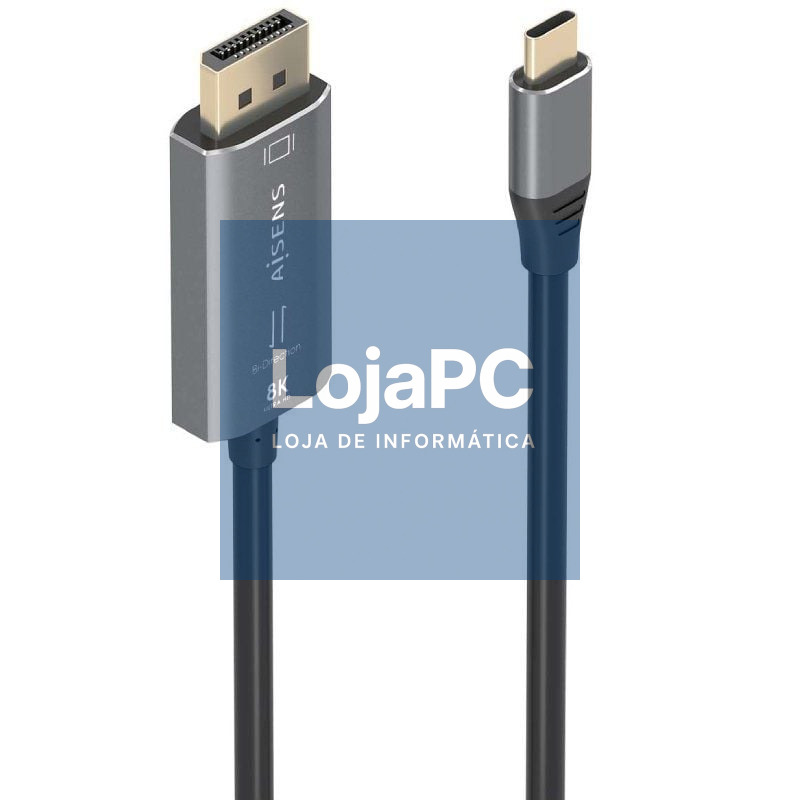 Cabo Conversor Aisens A109-0880/ USB Tipo-C Macho - DisplayPort Macho/ 1.8m/ Preto