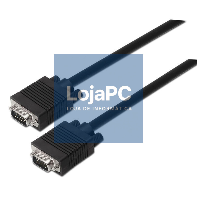 Cabo SVGA Aisens A113-0069/ VGA Macho - VGA Macho/ até 3W/ 10Mbps/ 3m/ Preto