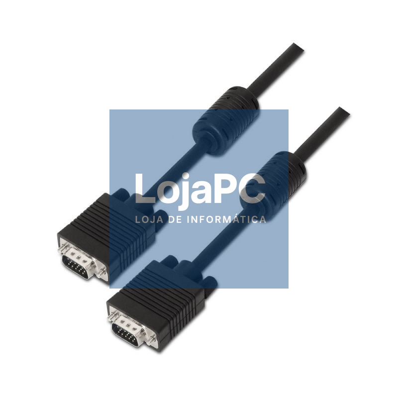 Cabo SVGA Aisens A113-0074/ HDB15 Macho - HDB15 Macho/ até 3W/ 10Mbps/ 10m/ Preto