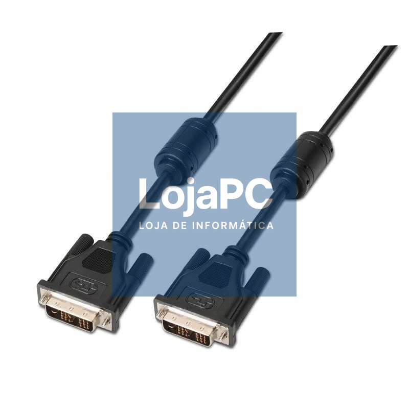 Cabo DVI Aisens A117-0086/ DVI-D Macho - DVI-D Macho/ até 3W/ 10Mbps/ 1.8m/ Preto