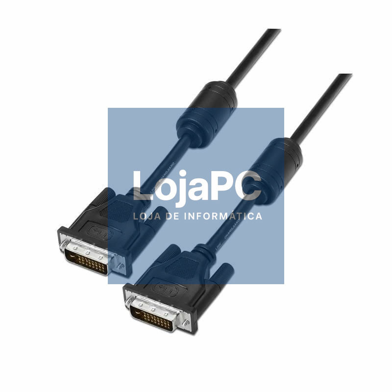 Cabo DVI Aisens A117-0089/ DVI-D Macho - DVI-D Macho/ até 3W/ 10Mbps/ 1.8m/ Preto