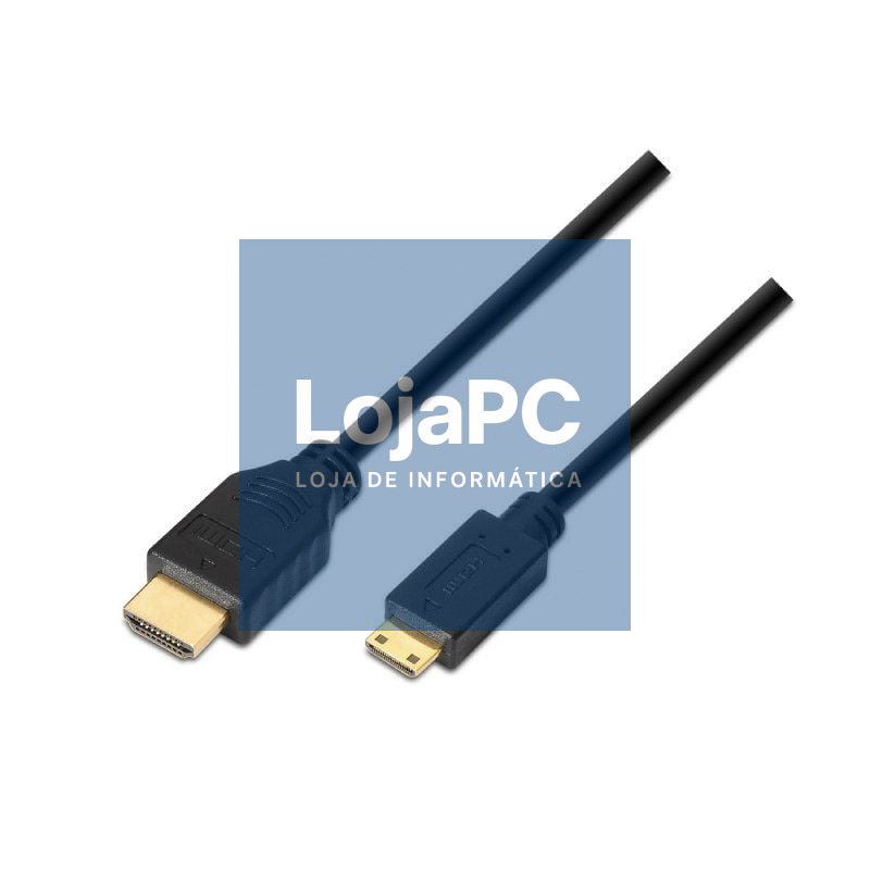 Cabo HDMI Aisens A119-0115/ HDMI Macho - Mini HDMI Macho/ até 10W/ 720Mbps/ 3m/ Preto