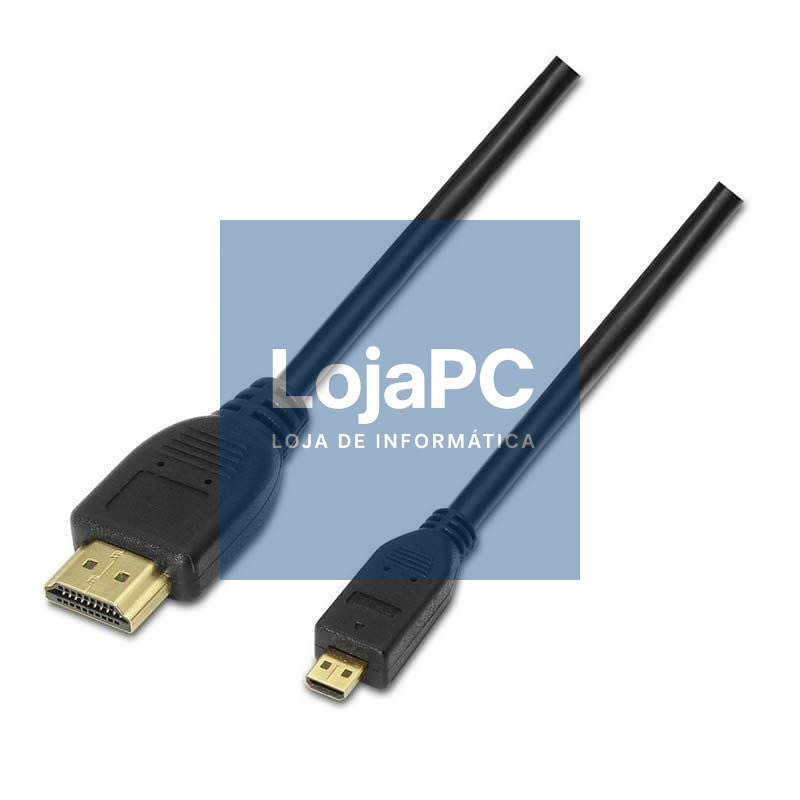 Cabo Micro HDMI Aisens A119-0116/ HDMI Macho - Micro HDMI Macho/ até 10W/ 720Mbps/ 80cm/ Preto