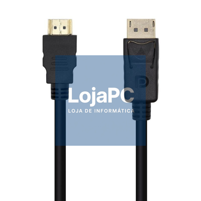 Cabo Conversor Aisens A125-0461/ DisplayPort Macho - HDMI Macho/ até 5W/ 2300Mbps/ 5m/ Preto