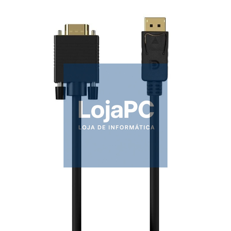 Cabo Conversor Aisens A125-0552/ DisplayPort Macho - VGA Macho/ até 5W/ 2300Mbps/ 1m/ Preto