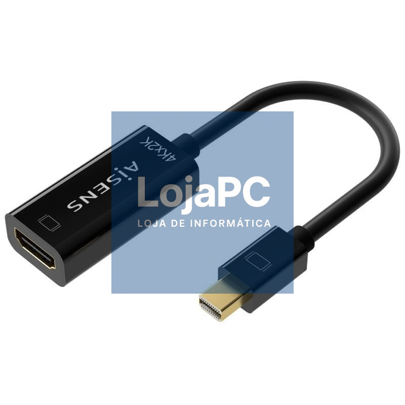 Cabo Conversor Aisens A125-0643/ Mini DisplayPort Macho - HDMI Fêmea/ até 5W/ 2300Mbps/ 15cm/ Preto
