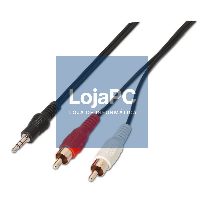 Cabo Estéreo Aisens A128-0147/ Jack 3.5 Macho - 2x RCA Macho/ até 0.1W/ 1.5m/ Preto