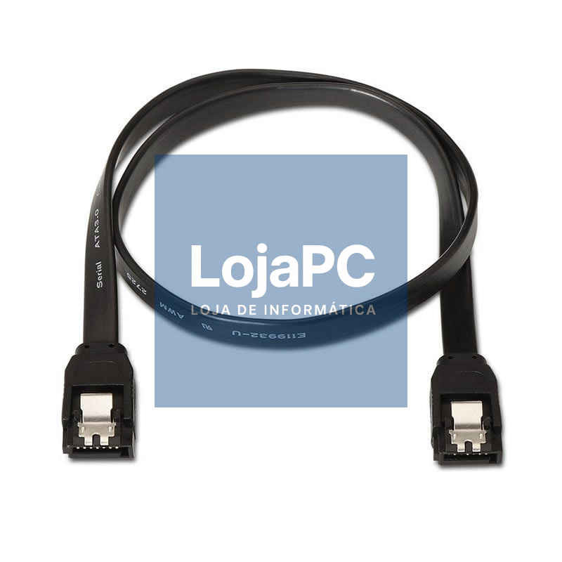 Cabo SATA III Aisens A130-0157/ SATA Fêmea - SATA Fêmea/ até 0.1W/ 768Mbps/ 50cm/ Preto