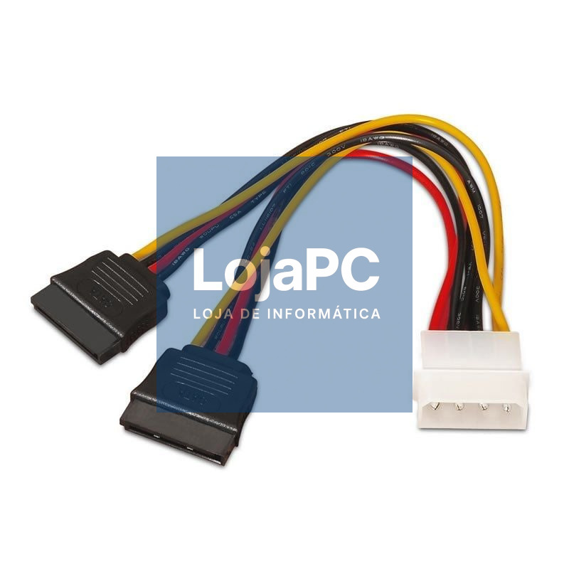 Cabo Duplicador de Alimentação Aisens A131-0161/ Molex 4 PIN Macho - 2x SATA Fêmea/ até 54W/ 20cm