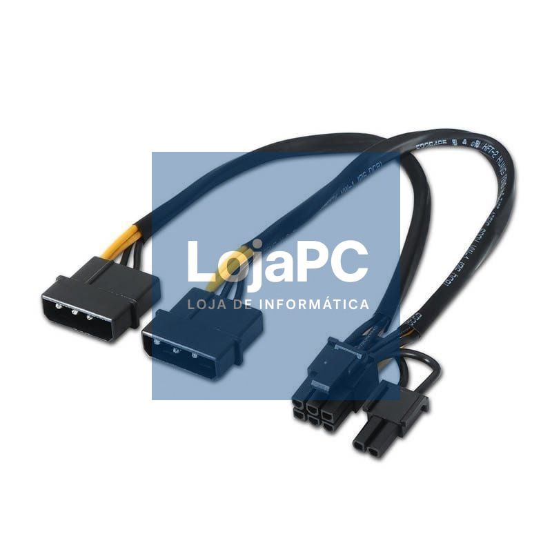 Cabo Alimentação Placa gráfica Aisens A131-0165/ 2x Molex Macho - Molex 6+2 PIN Macho/ até 54W/ 20cm