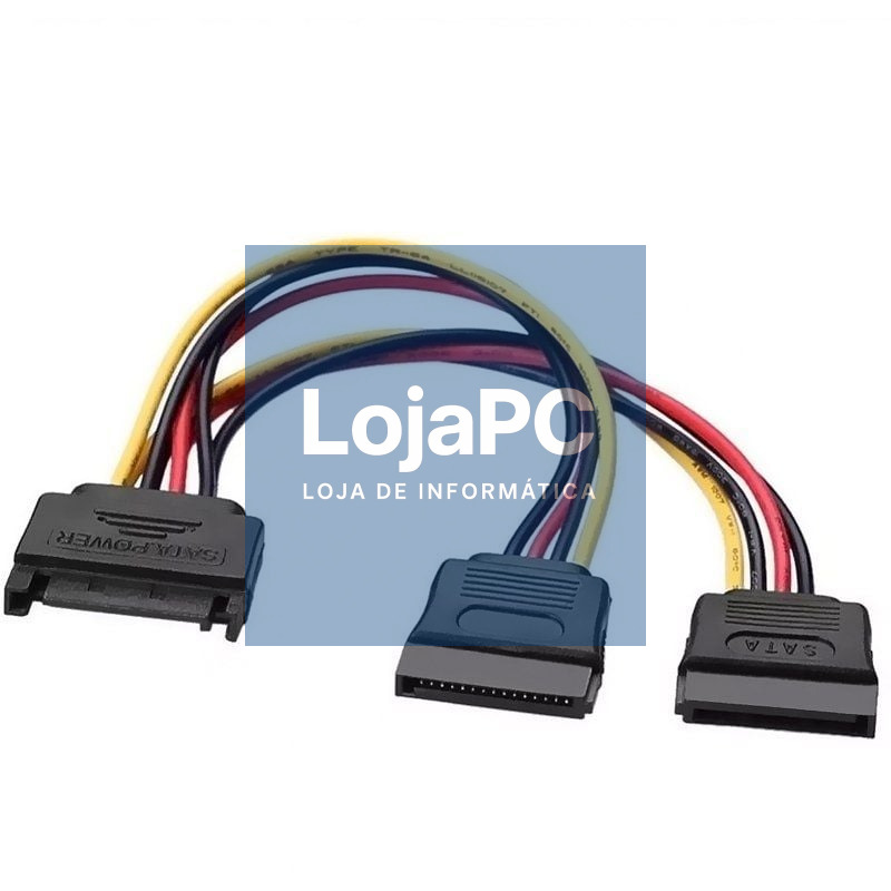 Cabo Alimentação Aisens A131-0353/ SATA Macho - 2x SATA Fêmea/ até 54W/ 20cm/ Preto