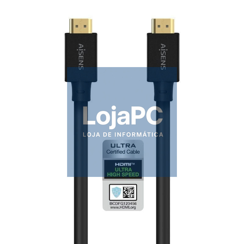 Cabo HDMI 2.1 8K Aisens A150-0680/ HDMI Macho - HDMI Macho/ 5m/ Certificado/ Preto