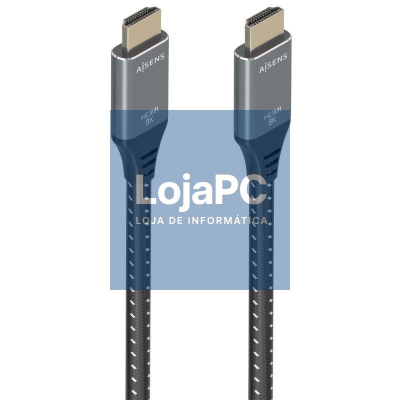 Cabo HDMI 2.1 8K Aisens A150-0876/ HDMI Macho - HDMI Macho/ 5m/ Cinzento y Preto