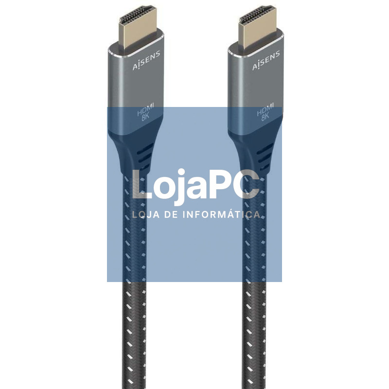 Cabo HDMI 2.1 8K Aisens A150-0878/ HDMI Macho - HDMI Macho/ 10m/ Cinzento y Preto