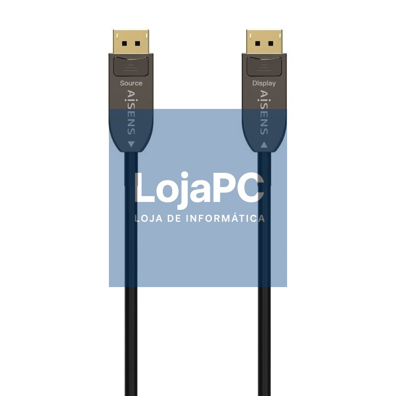 Cabo DisplayPort 1.4 AOC 8K Aisens A155-0607/ DisplayPort Macho - DisplayPort Macho/ 15m/ Preto