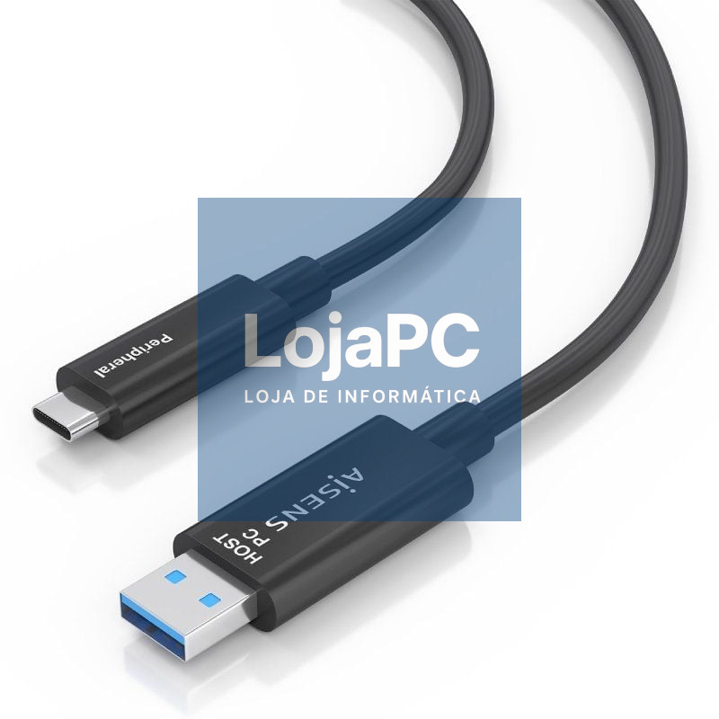 Cabo USB 3.2 Tipo-C AOC Aisens A157-0925/ USB Tipo-C Macho - USB Macho/ 10Gbps/ 15m/ Preto
