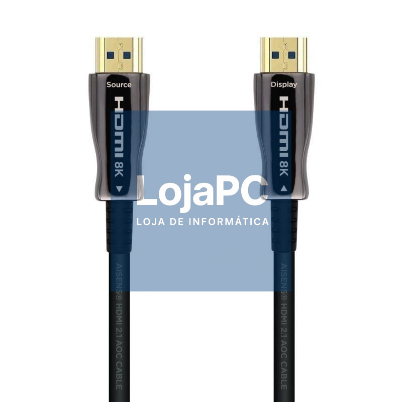 Cabo HDMI 2.1 AOC 8K Aisens A153-0524/ HDMI Macho - HDMI Macho/ 100m/ Preto