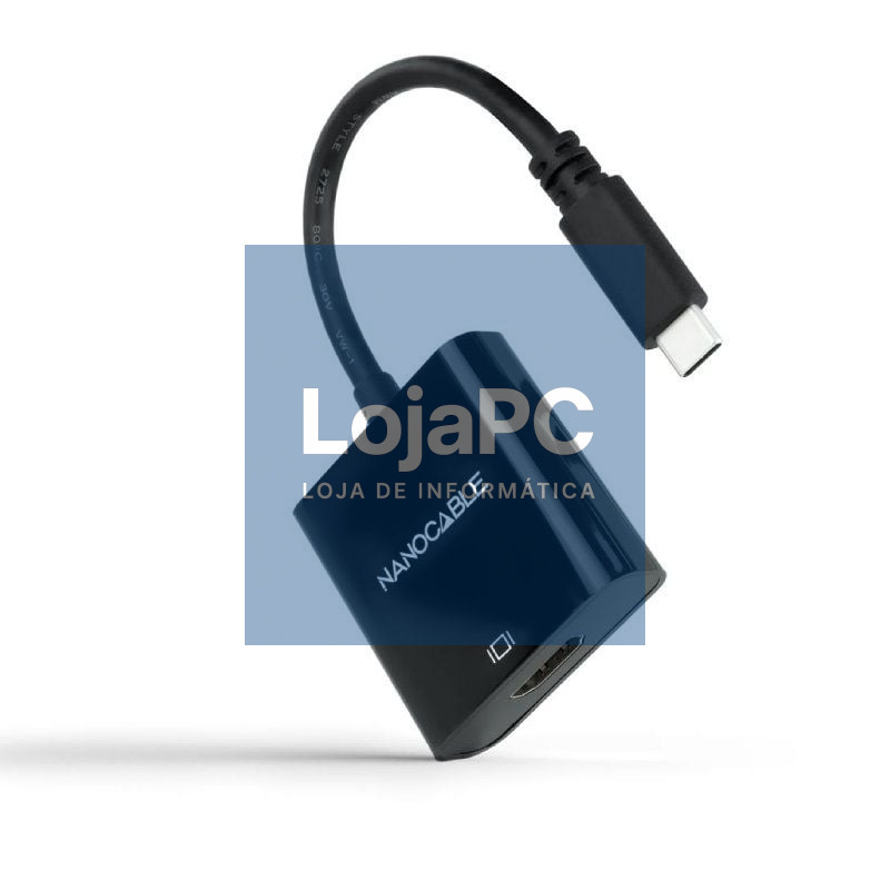 Conversor Nanocable 10.16.4102-BK/ USB Tipo-C Macho - HDMI Fêmea/ 15cm/ Preto