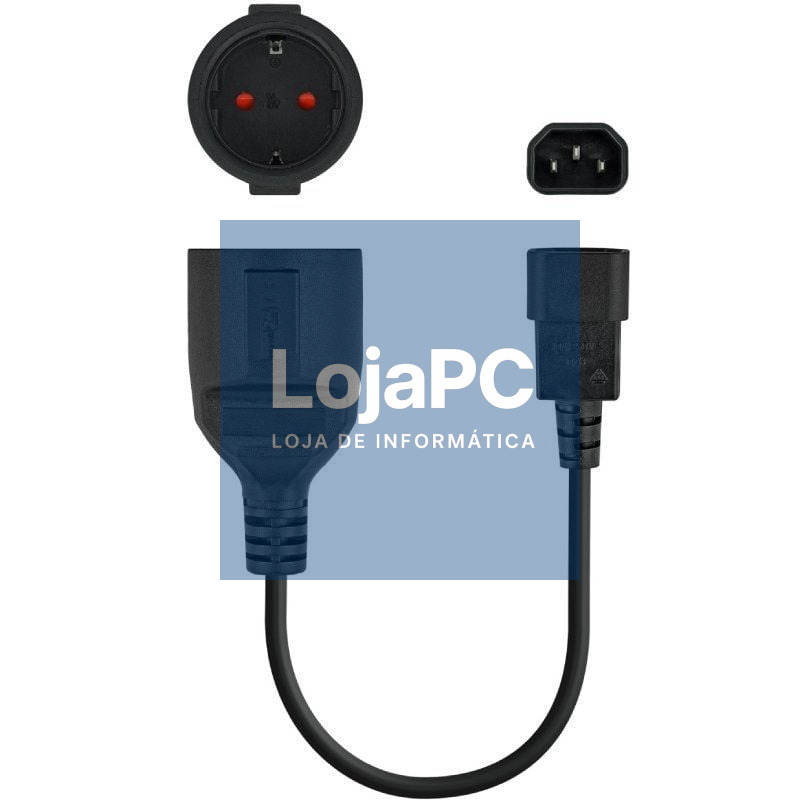 Adaptador Alimentação Nanocable 10.22.0902/ C14 Macho - CEE7 Fêmea/ 50cm/ Preto