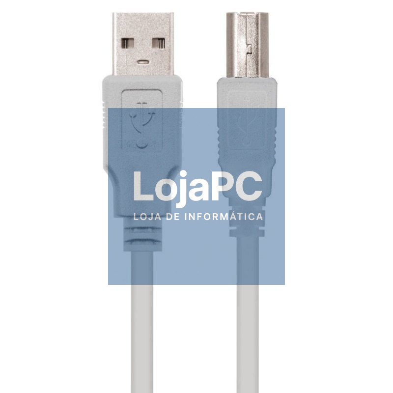 Cabo USB 2.0 Impressora Nanocable 10.01.0104/ USB Tipo-B Macho - USB Macho/ 3m/ Beige