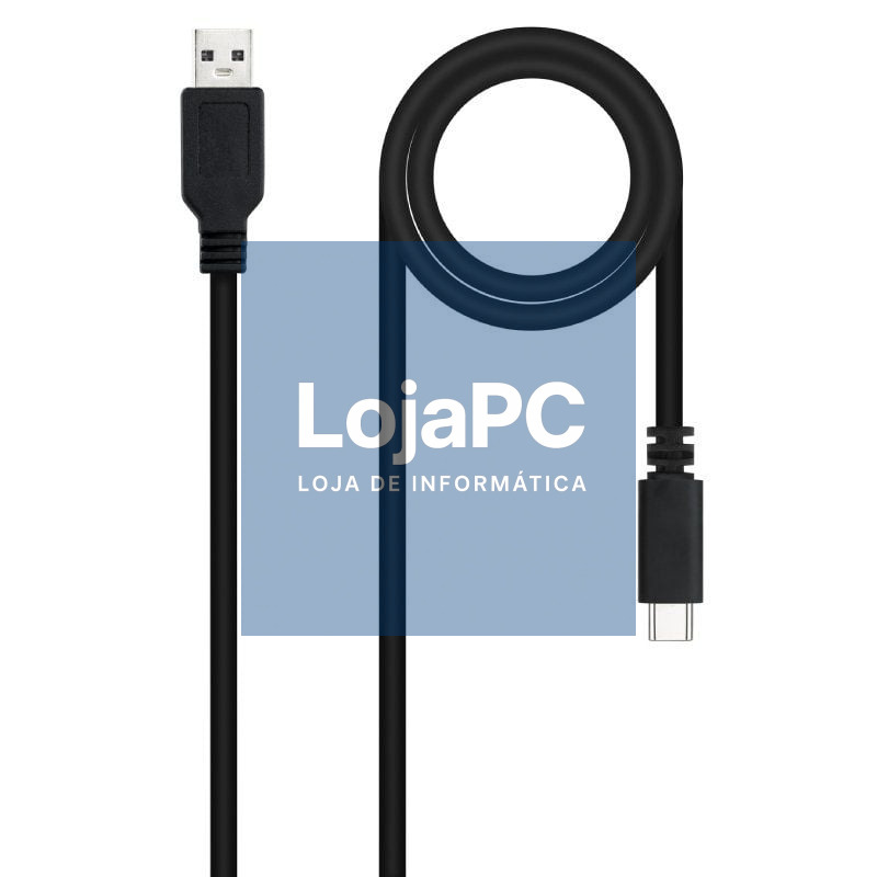 Cabo USB 2.0 Nanocable 10.01.2101-L150/ USB Tipo-C Macho - USB Macho/ 480Mbps/ 1.5m/ Preto