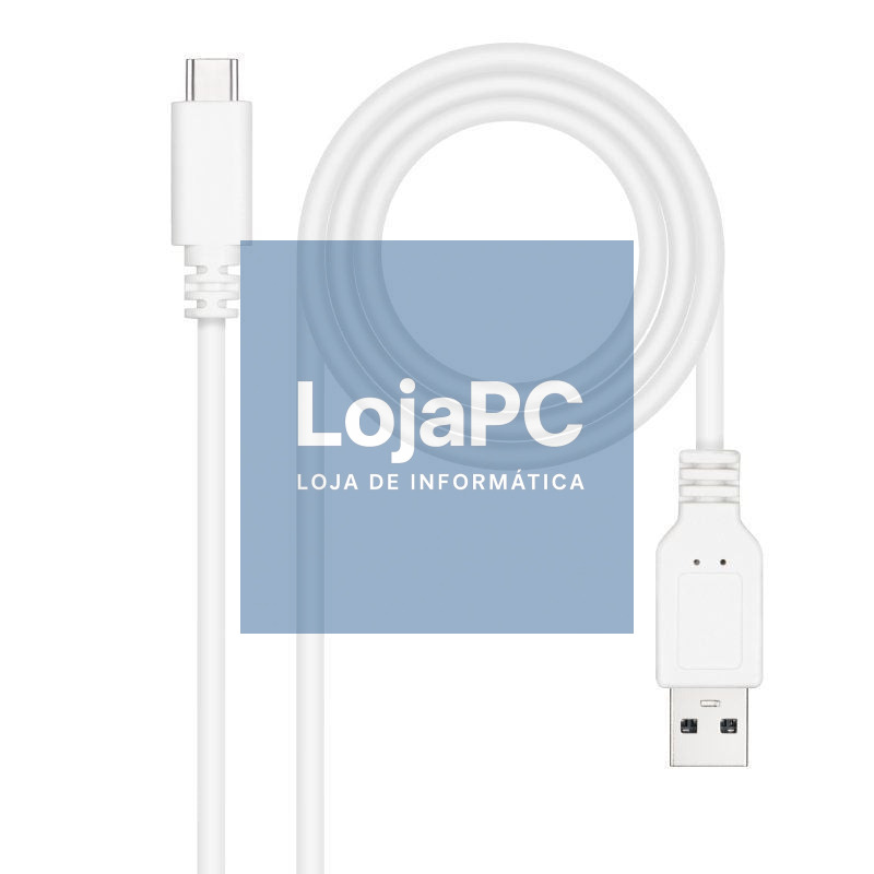 Cabo USB 2.0 Nanocable 10.01.2101-L150-W/ USB Tipo-C Macho - USB Macho/ 480Mbps/ 1.5m/ Branco
