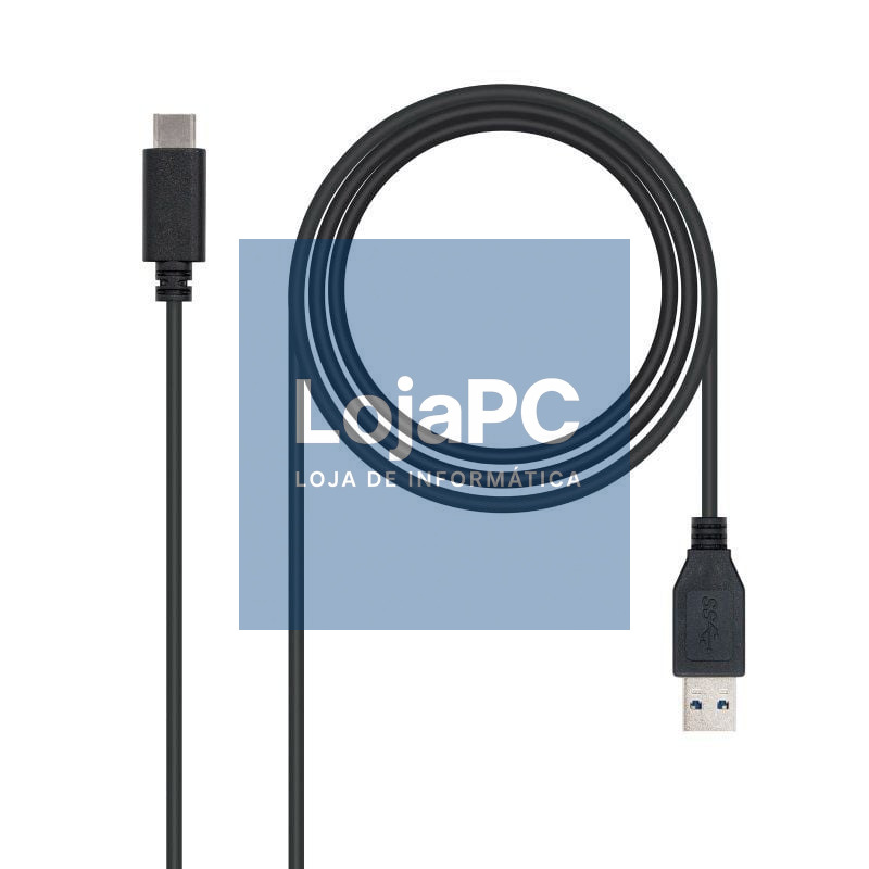 Cabo USB 3.1 Nanocable 10.01.4001/ USB Tipo-C Macho - USB Macho/ 1m/ Preto