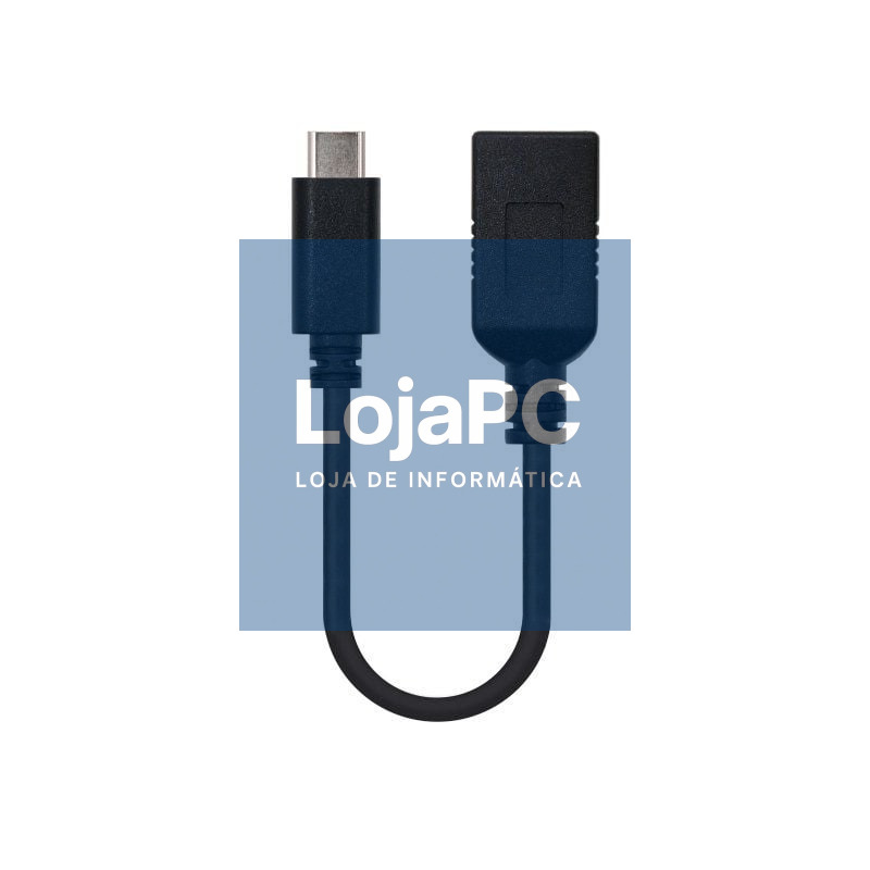 Cabo USB 3.1 Nanocable 10.01.4201/ USB Tipo-C Macho - USB Fêmea/ 15cm/ Preto