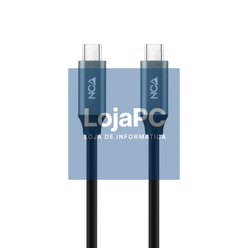 Cabo USB 3.2 Tipo-C Nanocable 10.01.4301 5A 100W/ USB Tipo-C Macho - USB Tipo-C Macho/ até 100W/ 20Gbps/ 1m/ Cinzento y Preto