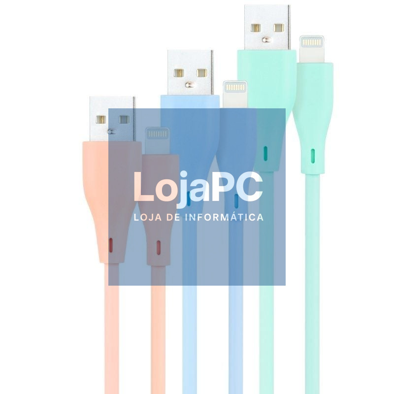 Cabos USB 2.0 Lightning Nanocable 10.10.0401-A1/ USB Macho - Lightning Macho/ 1m/ 3 unidades/ Rosa, Azul y Verde