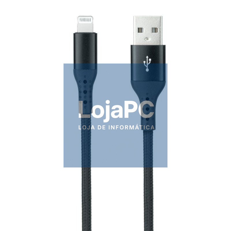 Cabo USB 2.0 Lightning Nanocable 10.10.0401-COBK/ USB Macho - Lightning Macho/ 1m/ Preto