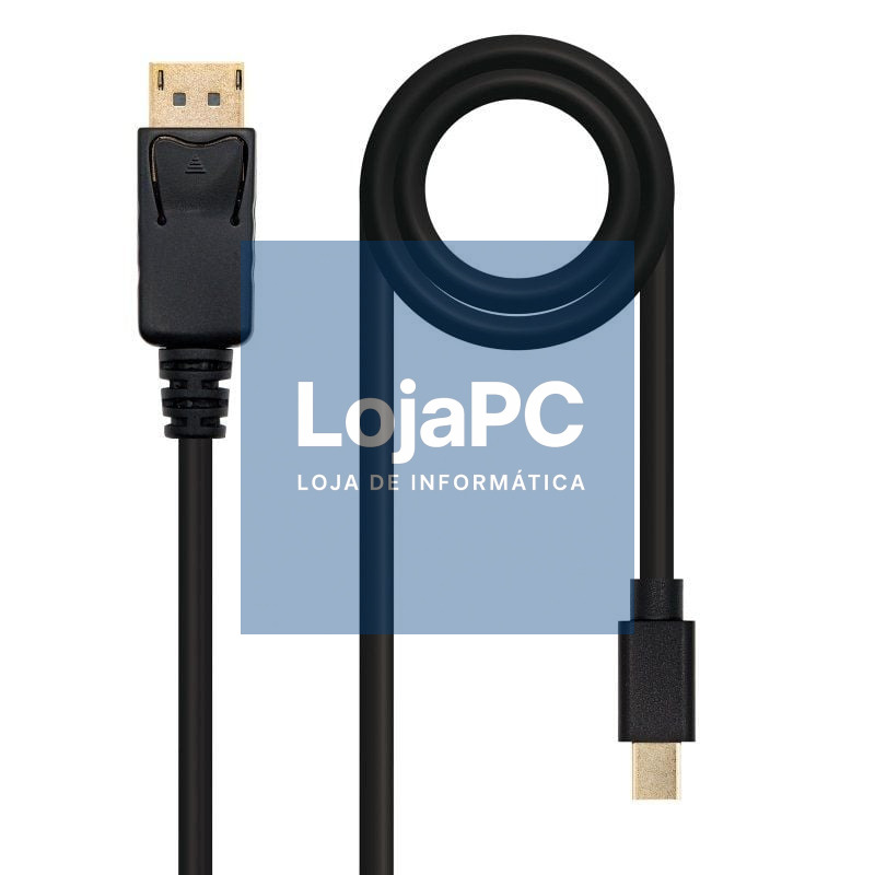 Cabo Mini DisplayPort 1.2 4K Nanocable 10.15.2402/ Mini DisplayPort Macho - DisplayPort Macho/ 2m/ Preto