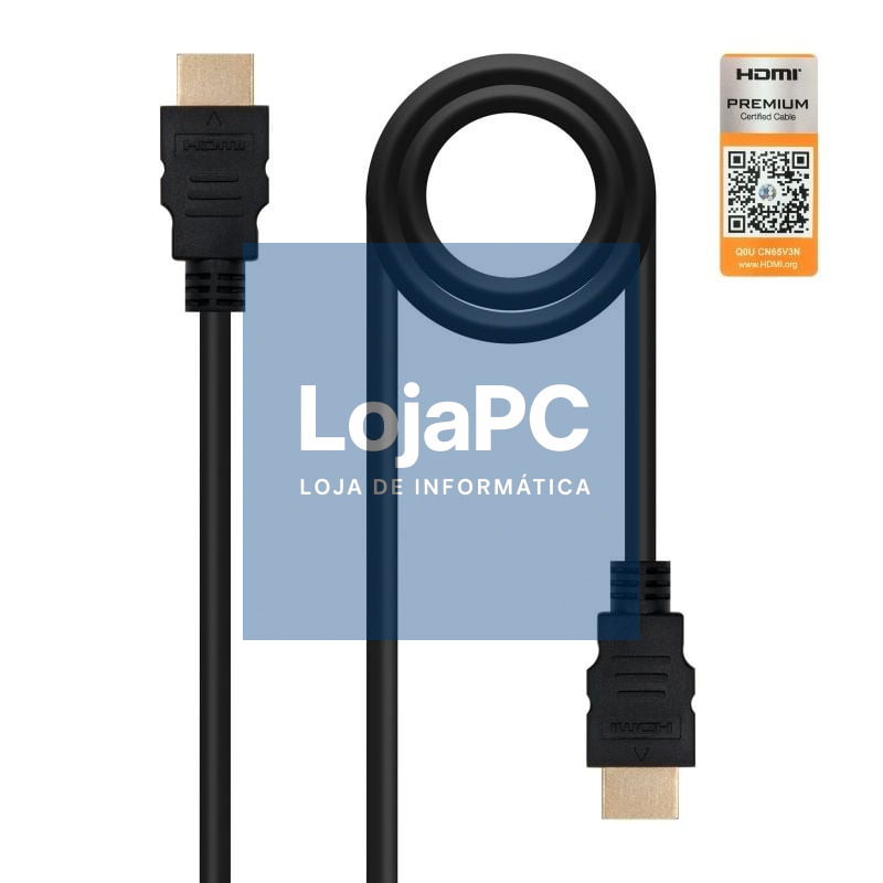 Cabo HDMI 2.0 4K Nanocable 10.15.3602/ HDMI Macho - HDMI Macho/ 2m/ Certificado/ Preto