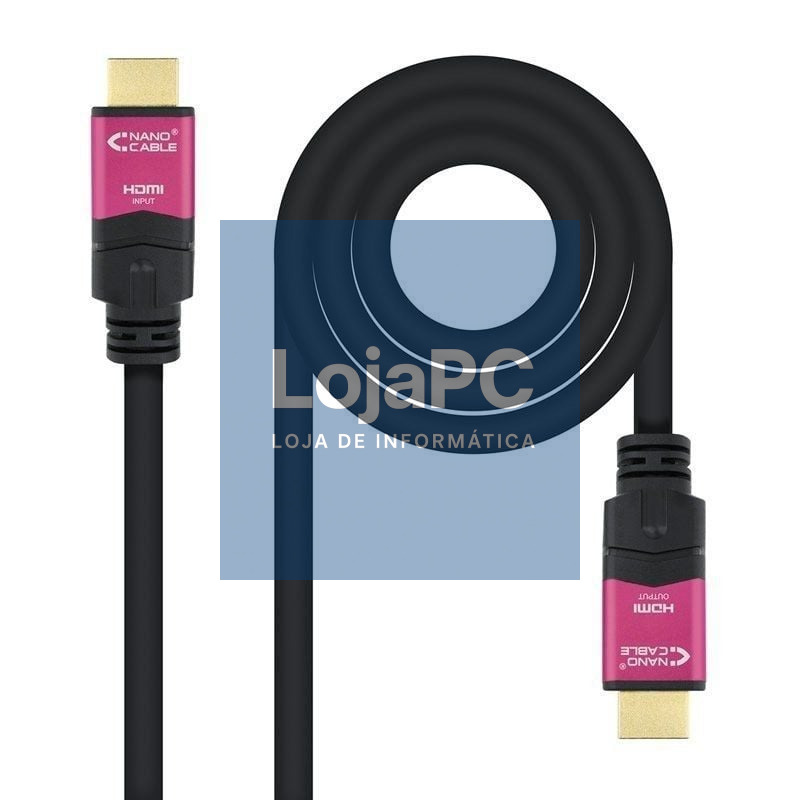 Cabo HDMI 2.0 4K Nanocable 10.15.3725/ HDMI Macho - HDMI Macho/ 25m/ Preto