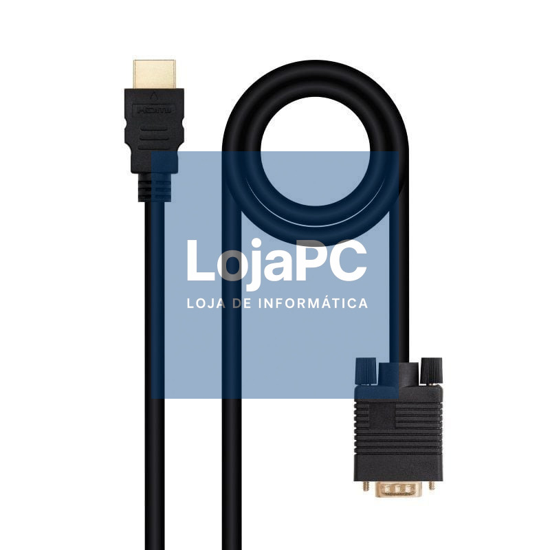 Cabo Conversor Nanocable 10.15.4348/ HDMI Macho - VGA Macho/ 1.8m/ Preto