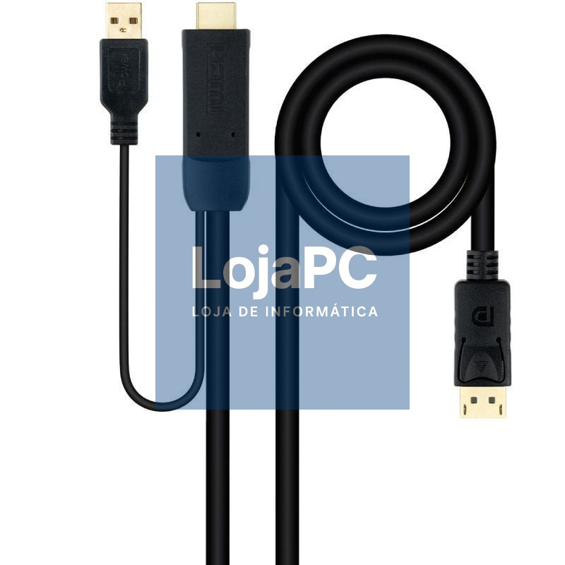 Cabo Conversor Nanocable 10.15.4352/ HDMI Macho - DisplayPort Macho/ 1.8m/ Preto