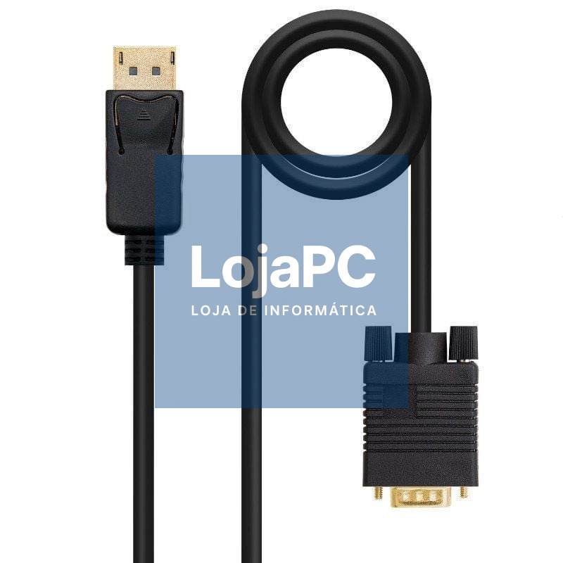 Cabo Conversor Nanocable 10.15.4402/ DisplayPort Macho - VGA Macho/ 2m/ Preto