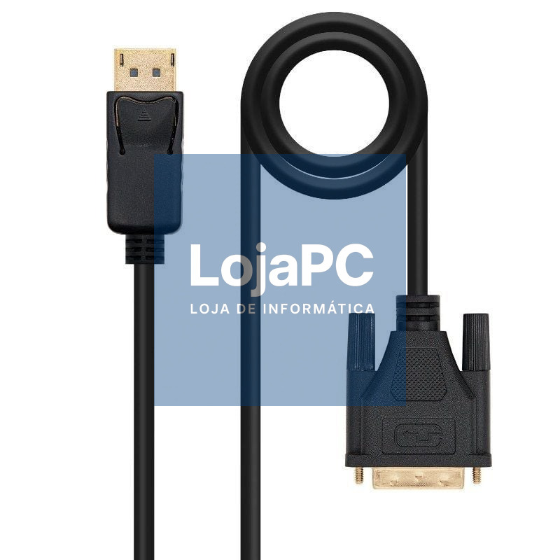 Cabo Conversor Nanocable 10.15.4502/ DisplayPort Macho - DVI Macho/ 2m/ Preto