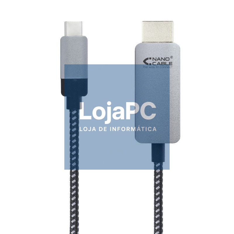 Cabo Conversor Nanocable 10.15.5102/ USB Tipo-C Macho - HDMI Macho/ 1.8m/ Preto